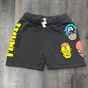Marvel Kids Charcoal Shorts with Superhero Graphics